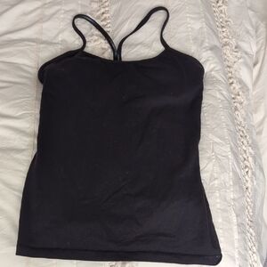 Lululemon Athletica Black Racer Back Built In Bra Tank Top Size 8